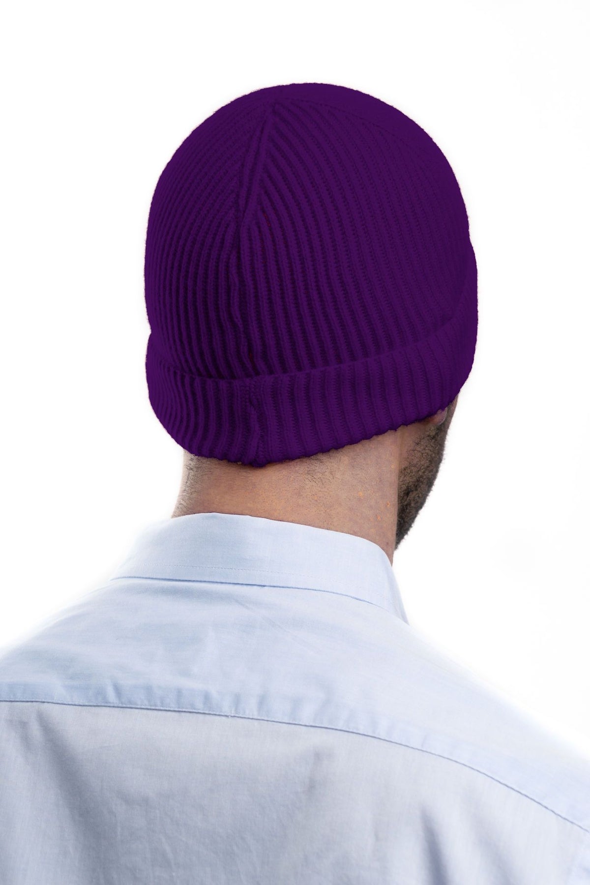 Purple Men's 100% Cashmere Beanie